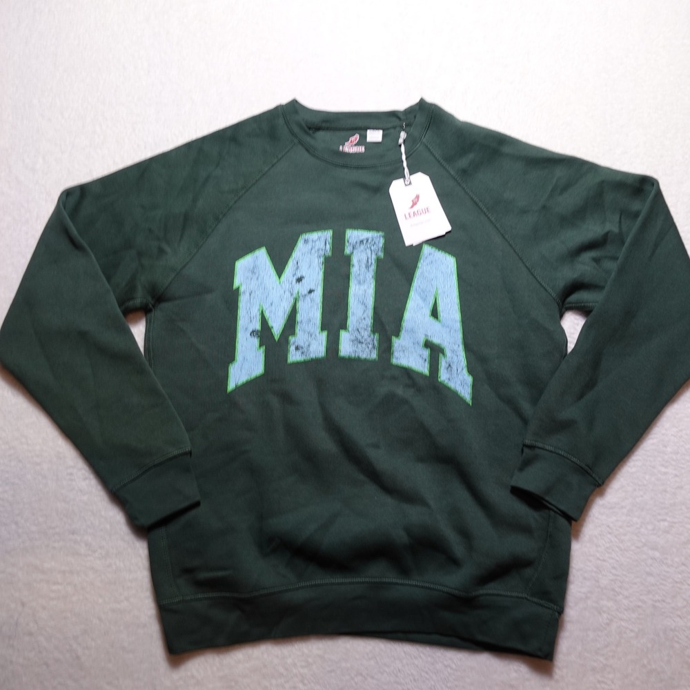 League Sweatshirt Men's Medium Dark Green MIA Essential Crew 2.0 ESMC200